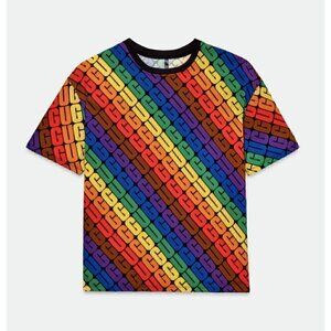 UGG UNISEX Logo U Toni Pride Rainbow Oversized Tee‎ for Everyone Colorful Casual